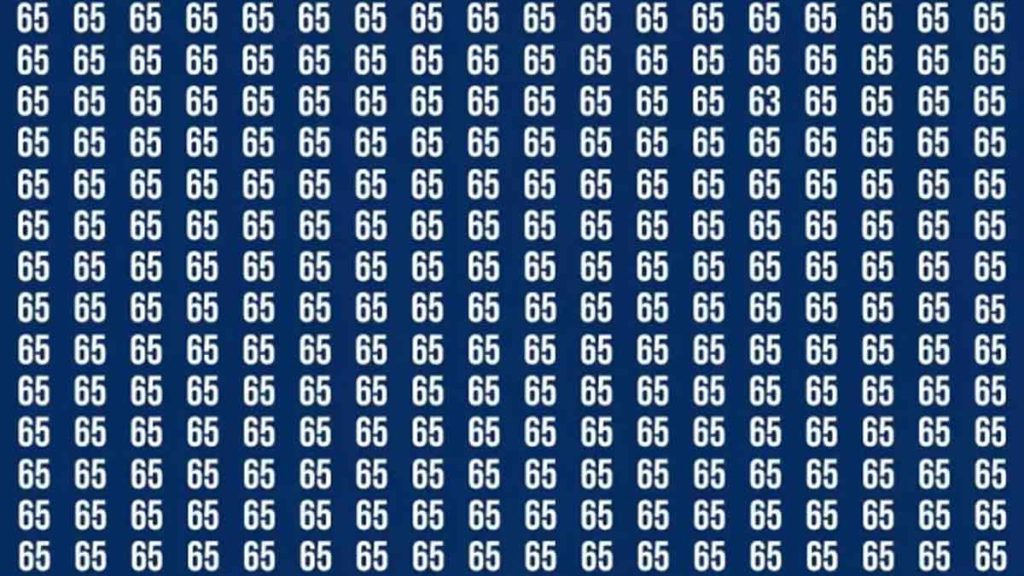 Test d’observation : il faut avoir une vision 10/10 pour repérer le nombre 63 en 18 secondes