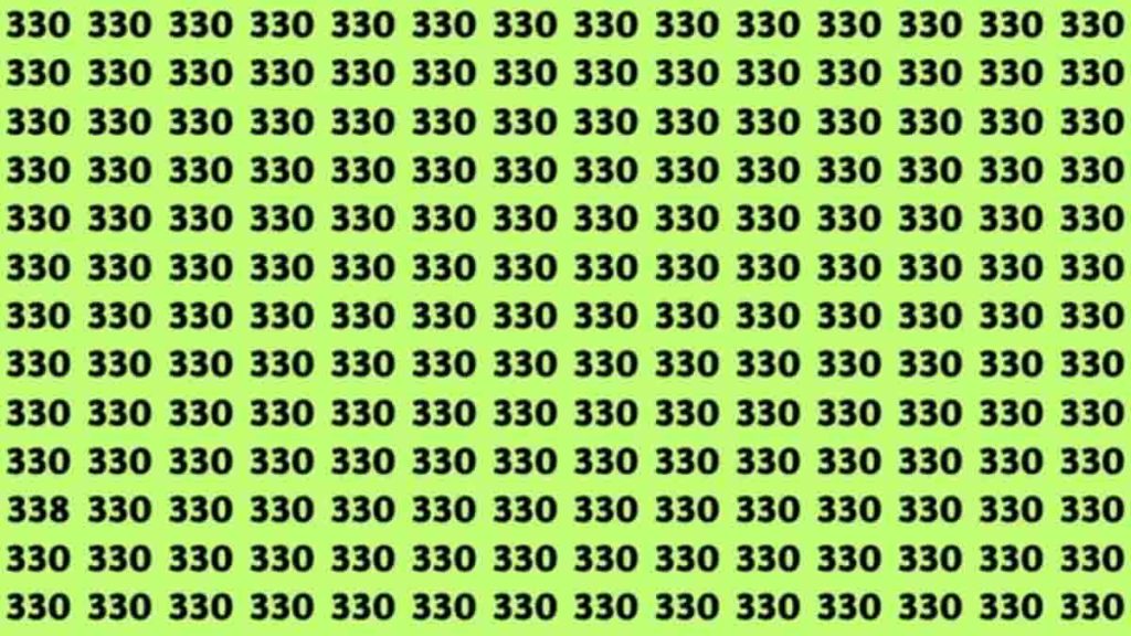 Défi visuel : seuls ceux qui ont des yeux de lynx peuvent repérer le nombre 338 parmi 330 en 15 secondes