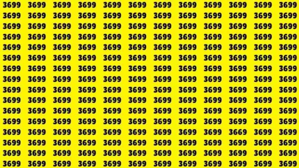 Test d’observation : repérez le nombre 3669 entre 3699 en seulement 15 secondes, un défi pour les plus forts