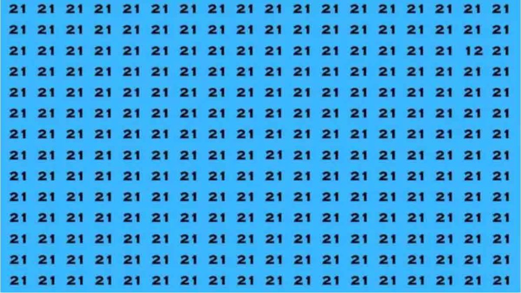 Test d’observation : Si vous avez un œil de faucon, repérez le nombre 12 dans parmi les 21 en 12 secondes chrono