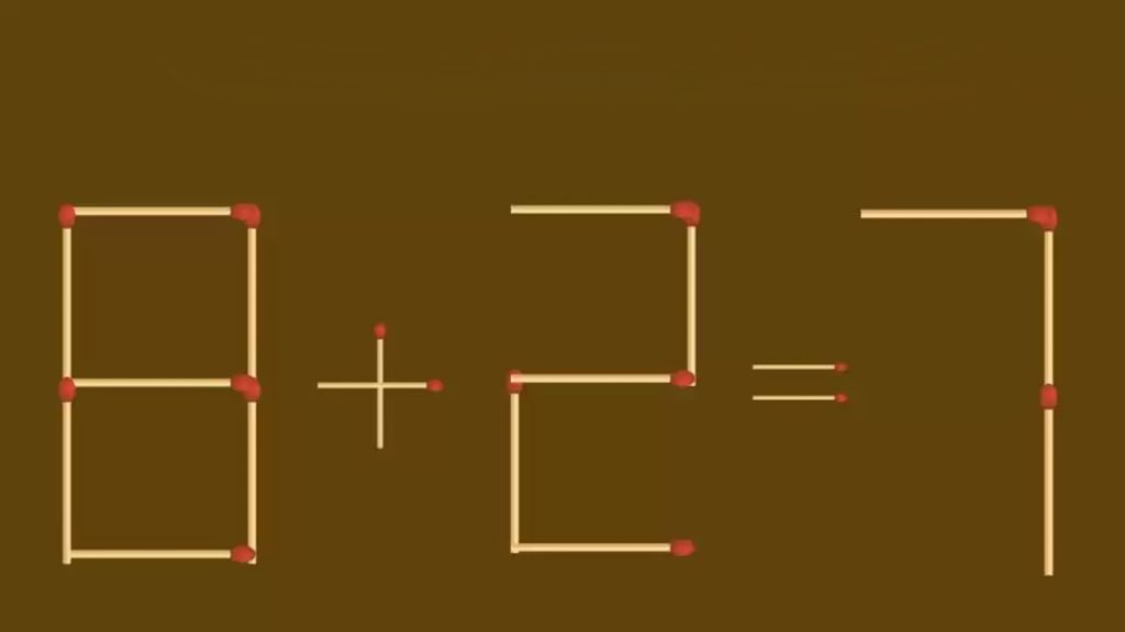 Défi du QI : corrigez l'équation 8+2=7 en retirant 2 allumettes, saurez-vous trouver la solution ?
