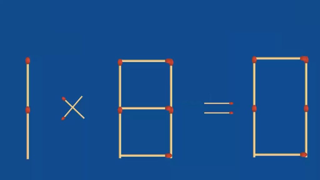 Défi mathématique : comment faire de 1x8=0 une équation correcte en utilisant une allumette supplémentaire ?