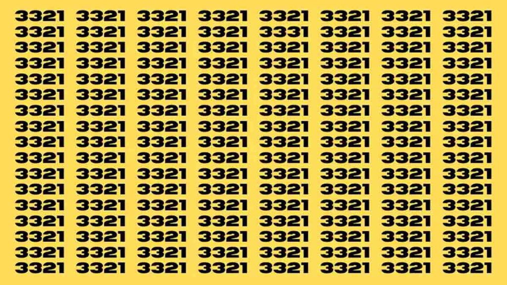 Défi visuel : si vous avez des yeux de faucon, repérez le nombre 3331 caché parmi les 3321 en 8 secondes