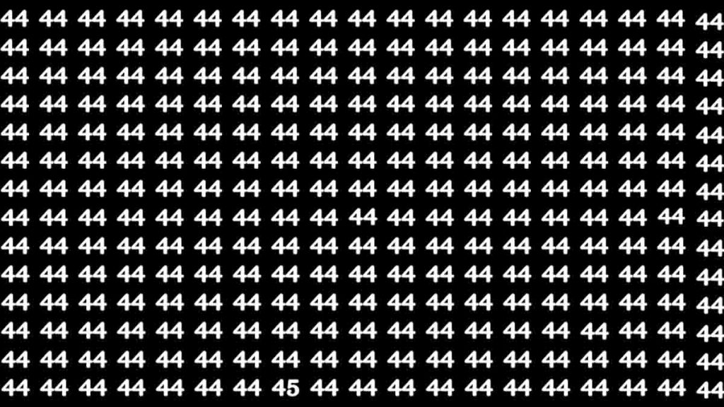 Test d'observation : Si vous avez des yeux de lynx, repérez le nombre 45 parmi 44 en 12 secondes