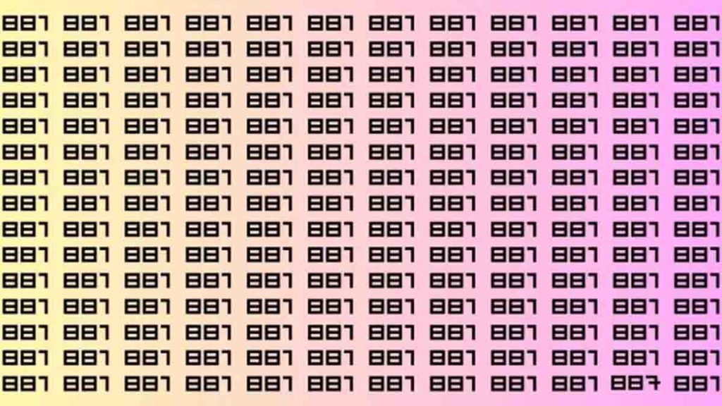 Défi visuel : si vous avez des yeux perçants, repérez le nombre 887 dans cet amas de 881 en 15 secondes