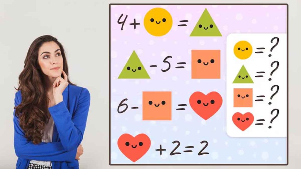 Défi mathématique : Trouvez la valeur du cœur, du cercle, du triangle et du carré en 21 secondes